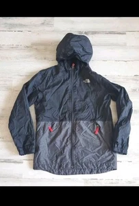 The North Face Fleece Windbreaker Black Gray Jacket Youth Boys Size 14/16 - Picture 1 of 5