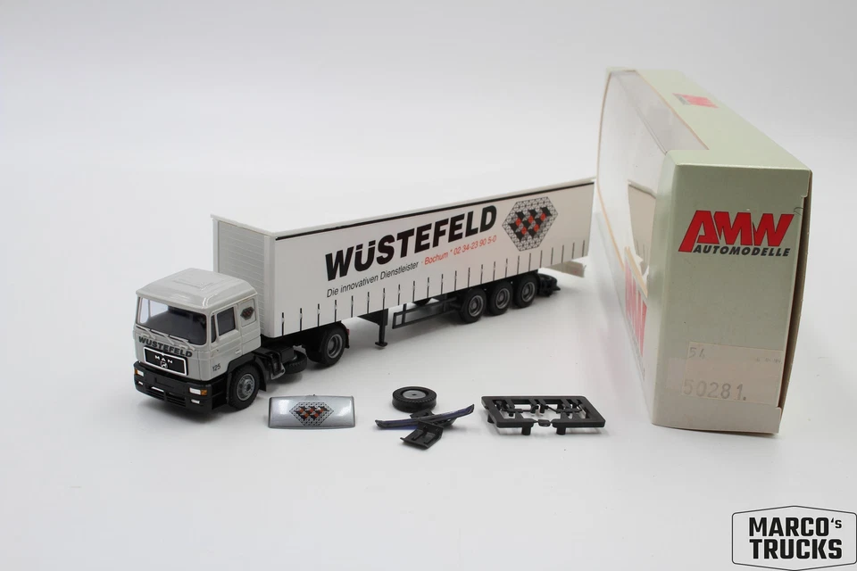 AWM MAN F2000 Tarp Semi-Trailer Truck “Wüstefeld Bochum” 50281 /AW2781 - Image 1 of 1