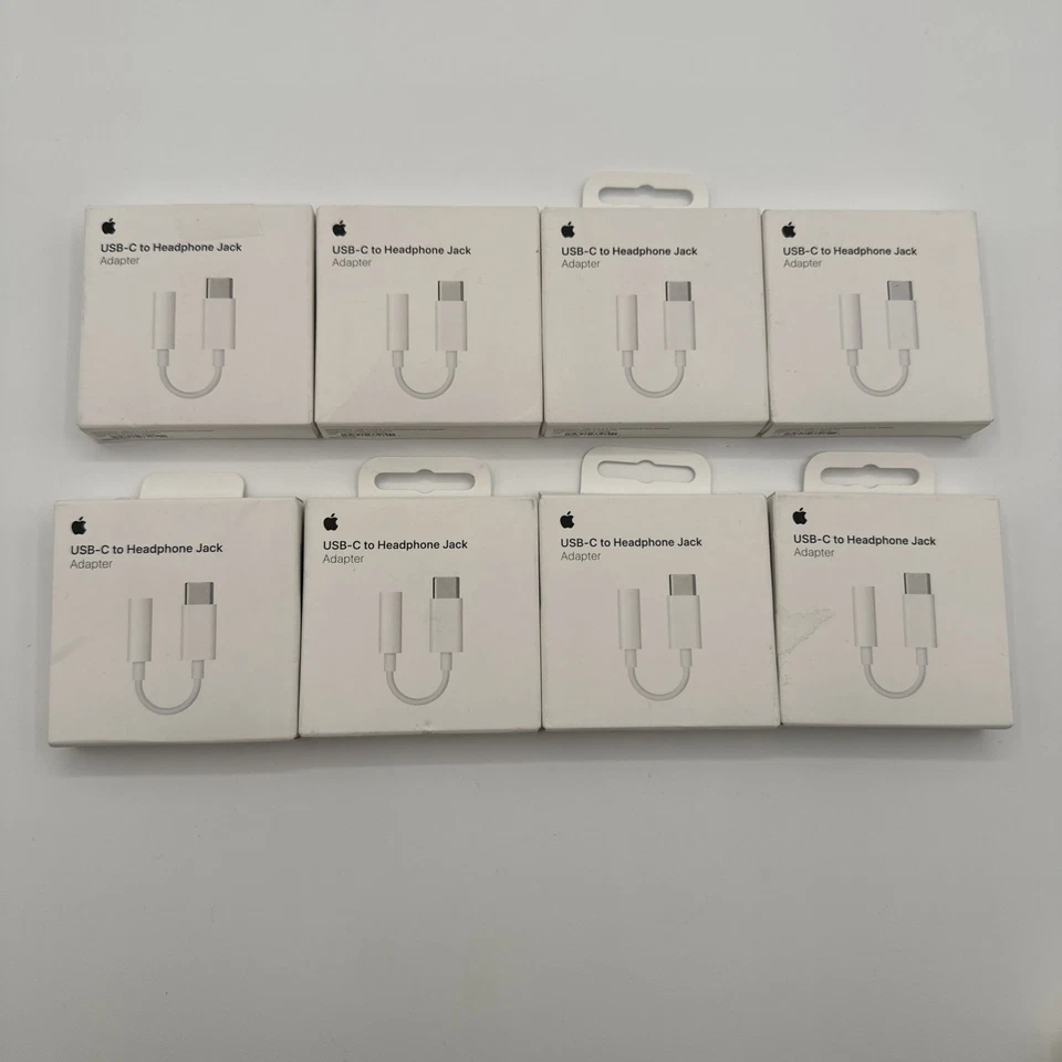 Paquete de 8 | Adaptador conector USBC a auriculares Apple de 3,5 mm | OEM | Caja abierta Foto 1 de 1