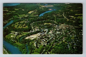 Postal de recuerdo vintage Franklin NH-Nuevo Hampshire, vista aérea de la ciudad - Imagen 1 de 2