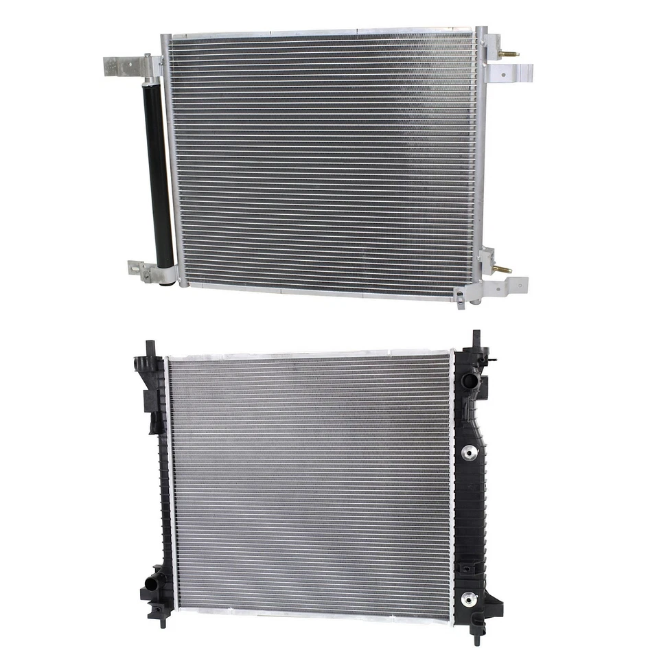 A/C Condenser and Radiator For 10-16 Cadillac SRX DPI 13241 GM3010549 GM3030294 - Image 1 of 4