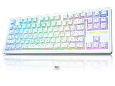 Wireless Mechanical Gaming Keyboard Linear RGB Backlit 75% TKL Bluetooth USB-C - Image 1 of 4
