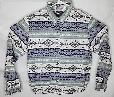 Camisa De Colección Panhandle Delgada Para Mujer Grande Abotonada Vaquero Azteca Occidental Rodeo Foto 1 de 3