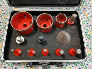 12pcs/box Diamond Hole Saw Kit Core Drilling Bit Set for Porcelain Marble Tile - Picture 1 of 4