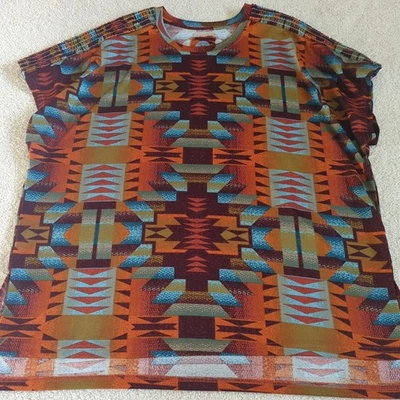 Double D Ranch Poncho Top Womens Medium Southwestern Tack Room Blanket * - Image 1 of 4