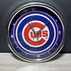Chicago Cubs Wall Clock With Sweep Seconds Hand ~ Used Works Great WinCraft - Picture 1 of 7