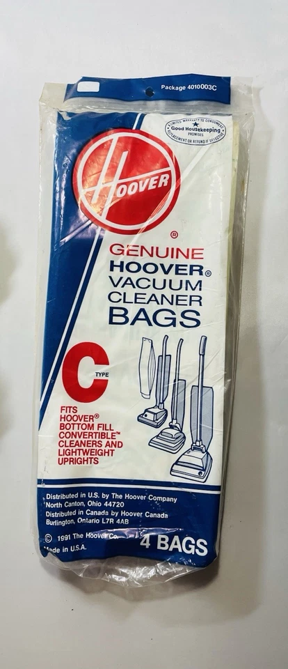 Genuine Hoover Type C Vacuum Cleaner Bags 4-Pack "NEW" - Image 1 of 1