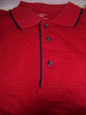 VINTAGE NWT PURITAN RED TIPPED COLLAR 3-BUTTON S/S POLO - SIZE MEDIUM - Image 1 of 3