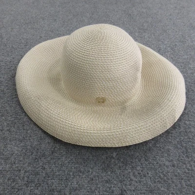 Eric Javits Hat Sun Womens Natural Straw Wide Brim UPF 50+ Packable Beach - Image 1 of 4