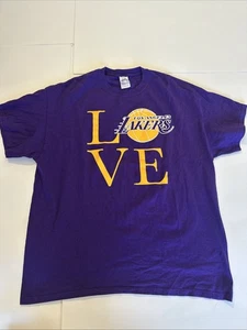 LOS ANGELES LAKERS "LOVE" PURPLE GOLD BASKETBALL T-SHIRT SIZE XL - Picture 1 of 1