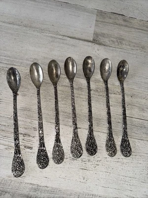 Ложки для чая со льдом Godinger Olde Bouquet 7 посеребренные - Изображение 1 из 4