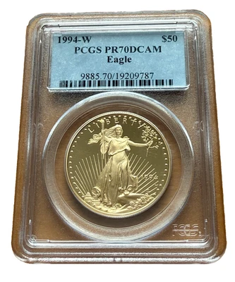 EE. UU. 1994 W oro 1 oz $50 graduación profesional PR70DCAM prueba Gold Eagle Foto 1 de 2