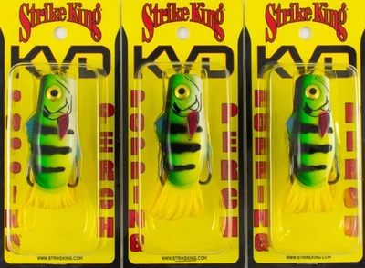 (ЛОТ ИЗ 3) Strike King KVD окунь 1/2 унции PPKVD-680 ЖЕЛТЫЙ ОКУНЬ F7104 - Изображение 1 из 2