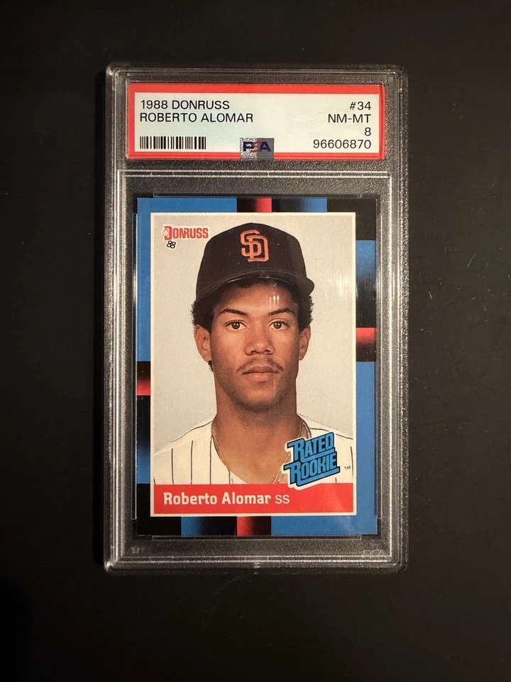 1988 Donruss Hall Of Fame Roberto Alomar Graded Rookie Card RC #34 - Image 1 of 2