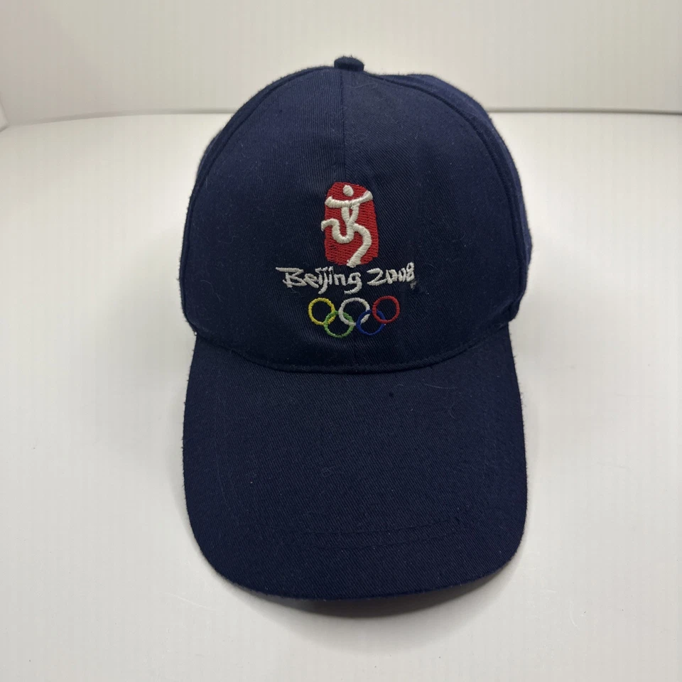 Olympic Hat Beijing 2008 Blue Cap Strapback Adjustable Embroidered Logo Baseball - Image 1 of 4