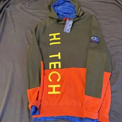 Polo Ralph Lauren Hitech 套衫针织连帽衫泰迪熊滑雪雪滩 RLX 比赛 — 第 1/4 张图片