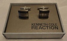 Kenneth Cole Reaction Silver/Black square Cufflinks 