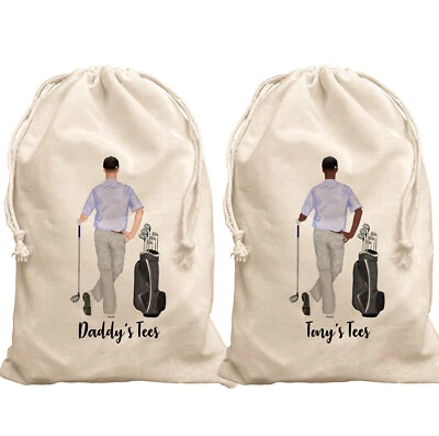 Golf Tee Bag Personalised male Gift for golfer - Image 1 of 2