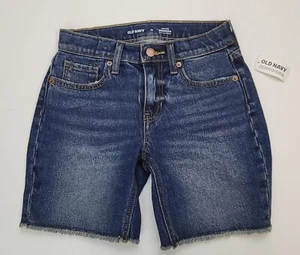Old Navy Girl's Bermuda Jean Shorts. High Rise Cut Off. Stretch Denim. Size 10 - Picture 1 of 3