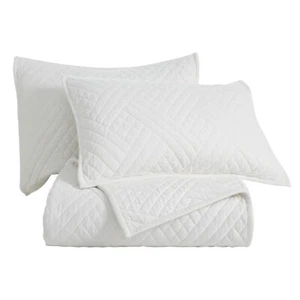 Karina Cotton Velvet Textured Geometric Lightweight Quilt and Sham Set - Picture 1 of 38