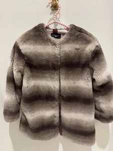 Monnalisa Faux Fur Knee Length Girls Jacket Size 8 - Picture 1 of 8