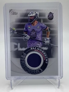 TOPPS PREMIER LEAGUE LACROSSE 2022 WATERDOGS ELI GOBRECHT GAME WORN MEMORABILIA - Picture 1 of 2