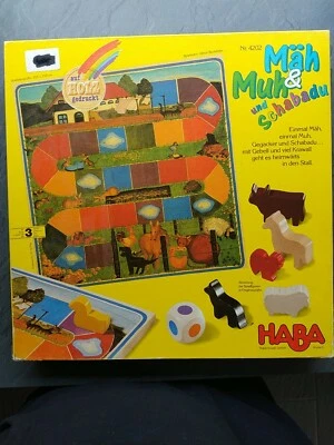 HABA Mäh & Muh & Schabadu Spiel Nr. 4202 auf Holzbrett ab 3 Jahre Rarität - Bild 1 von 4