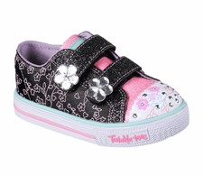 $245 Skechers Kids Girls Black Multi Light Shuffles Athletic Sneakers Shoes 11