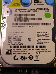 WD5000KMVV-11BG7S0 DCM: HHBTJHNN 14 AUG 2010 for data recovery - Bild 1 von 1