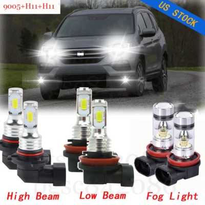 Combo de 6 faros LED de haz alto bajo y bombillas antiniebla para Honda Pilot 2006-2018 Foto 1 de 4