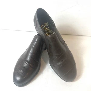 Rieker Womens UK 7.5 US 9-9.5 Brown Leather Comfort Casual Slip On Low Heel Shoe - Picture 1 of 12