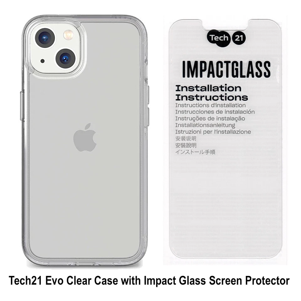 Tech21 Evo Clear Case with Impact Glass Screen Protector for iPhone 13 mini - Image 1 of 4