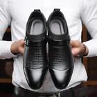 Formal Leather Dress Shoes Men Pointed Oxford Slip-On Work Wedding Shoes