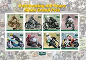 ISLE OF MAN 2023 100rs Manx Grandprix Motorfiets motorcycle blok/ms postfr/mnh - Picture 1 of 1