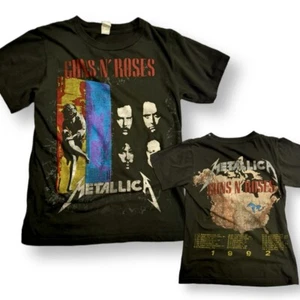 Vintage Guns N' Roses / Metallica Tour T-Shirt 1992 - Small. Single Stitch - Picture 1 of 7