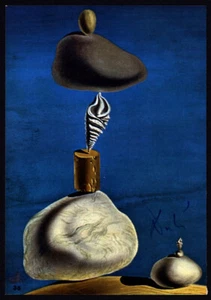 Hand Signed by Salvador Dali, Special Print (Rocks) from a VIP book. With COA. - Picture 1 of 5