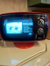 Vtg Orange 70s Philco Ford Solid State Tv Works Space Age Mid Century Mod Jetson