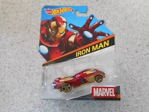 HOT WHEELS DIE CAST MARVEL CHARACTER CAR IRON MAN - Picture 1 of 2