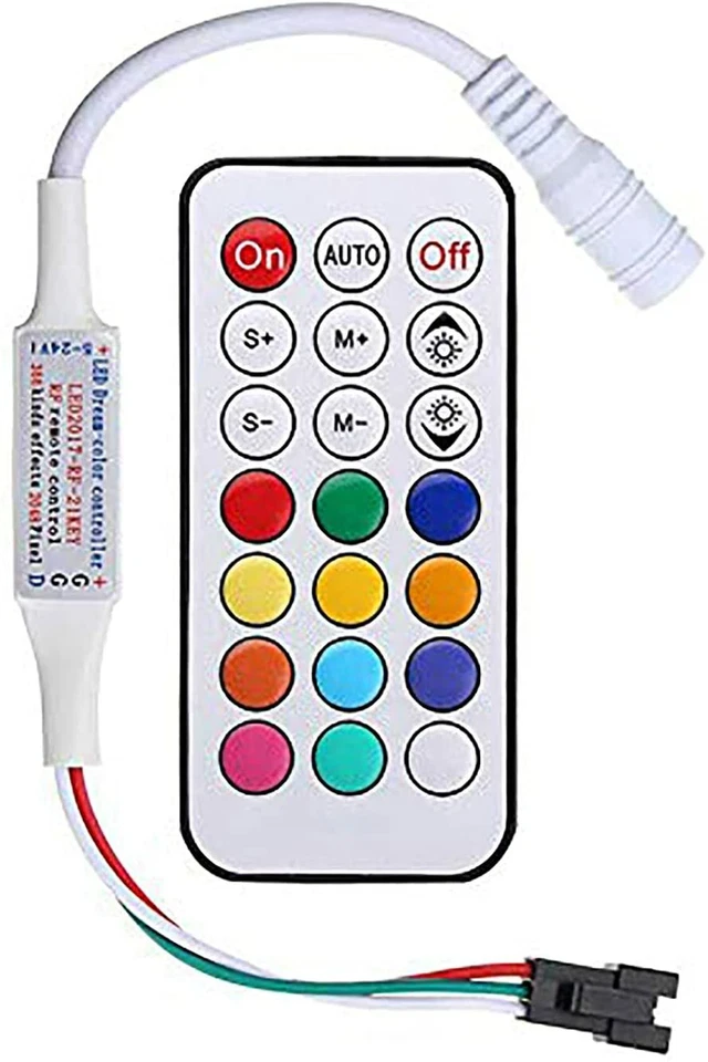 DC5-24V 21 Key RF Remote Controller WS2811 WS2812B LED Dream Color Strip Light - Image 1 of 4
