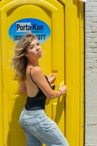 Jennette Mccurdy Posing Black Shirt And Jeans 8x10 PHOTO PRINT - Picture 1 of 1