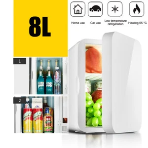 8L Portable Mini Fridge Table Top Electric Small Cooler Bedroom Ice Box Office - Picture 1 of 15