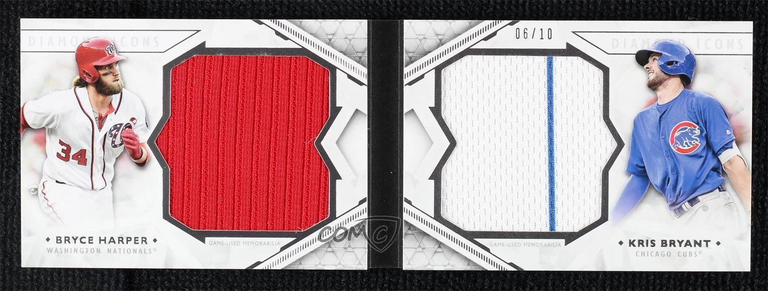 2018 Topps Diamond Icons Dual Player Relic Book 6/10 Bryce Harper Kris Bryant
