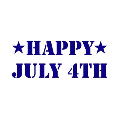 Happy July 4th Sticker Decal - Holiday Celebration Words Phrases - Image 1 of 4