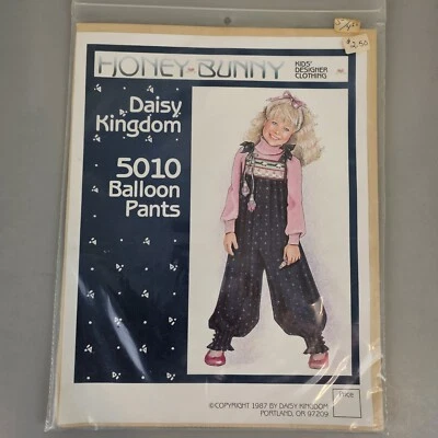 Honey Bunny Daisy Kingdom Pattern 5010 Girls Balloon Pants Overalls Sz 4 - 8 New - Image 1 of 2