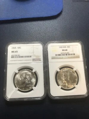 LOT OF 2 KENNEDY - 1965 MS65 & 1965 SMS MS68 NGC (#BJ49) - Image 1 of 4
