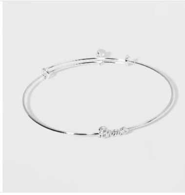 Pulseira Brave Feminina Banhada a Prata Fina Expansível com Berloque - Prata - Imagem 1 de 4