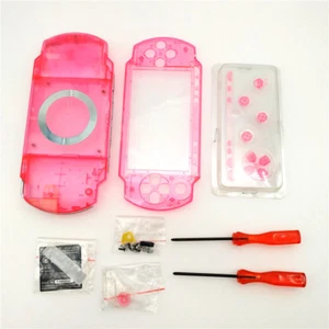 Transparent Clear Pink Housing Shell Case Kit for Sony PSP 1000 - Picture 1 of 1