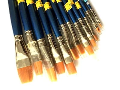 High Quality Rubens Sapphire Artist Synthetic Flat brushes 11"Long Wooden Handle - Image 1 of 2