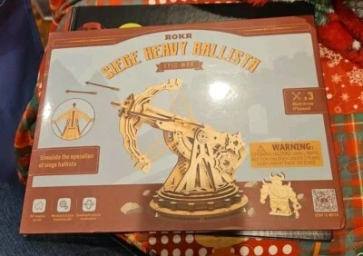 Roke 3D quebra-cabeças de madeira cerco balista pesado kit modelo de construção guerra épica lacrado - Imagem 1 de 2