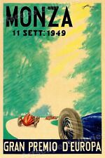 1949 European Grand Prix Monza Vintage Style Racing Poster - 16x24